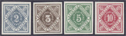 2 Pf. - 10 Pf. Freimarken 1875/1900, Vier Ungezähnte Werte In Postfrischer Erhaltung, Alle Geprüft Klinkhammer BPP. Mi.  - Other & Unclassified