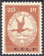 20 Pf. Flugpostmarke E.EL.P. 1912, Postfrische Luxuserhaltung. Mi. 450,-€ Michel VI. - Autres & Non Classés