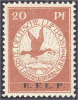 20 Pf. Flugpostmarke E.EL.P. 1912, Postfrische Luxuserhaltung, Unsigniert. Mi. 450,-€ Michel VI. - Otros & Sin Clasificación