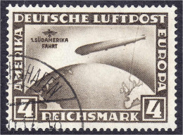 4 M. Südamerika-Fahrt 1930, Sauber Gestempelt, Wasserzeichen ,,X", Plattenfehler ,,II" (Blitz Durch Das Heck), Tiefst Ge - Otros & Sin Clasificación