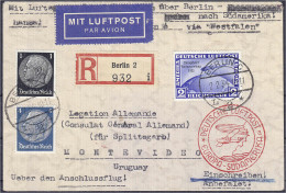 2 M. Chicagofahrt 1933, Schöner R-Zeppelinbrief Nach Südamerika (Uruguay) Michel 497. - Other & Unclassified