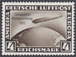 4 Mark Chicagofahrt 1933, Postfrische Luxuserhaltung, Tiefst Geprüft Peschl BPP. Mi. 350,-€ Michel 498. - Autres & Non Classés