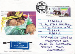 71663 - Russland / UdSSR - 1991 - 5K GASoUmschlag "Moskvitin-Expedition" NAKHODKA -> TIRANA (Albanien) - Cartas & Documentos