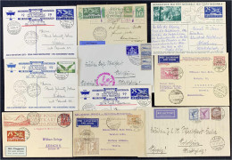 Deutschland + Schweiz: Nettes Lot Von 10 Belegen, Alle Gelaufen, Dabei Zwei Flugpostbriefe Deutsches Reich, Schweiz Ganz - Collections (en Albums)