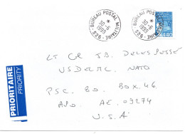 71667 - Frankreich - 1999 - 4,40F Luquet EF A LpBf BUREAU POSTAL MILITAIRE 526 -> APO, AE 09274 (USA) - 1997-2004 Marianne (14. Juli)