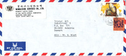 Hong Kong Air Mail Cover Sent To Denmark 1986 - Lettres & Documents