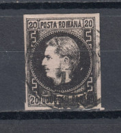 Romania 1866 Prince Carol, 20 B, Used (12-46) - 1858-1880 Moldavie & Principauté