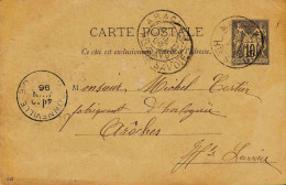 12839  - Hte Savoie - BONNEVILLE - ARRACHES :  1896 Entier Postal A Mr Michel CARTIER  Horloger  -  Précurseur - Bonneville