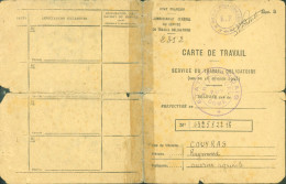 Guerre 40 Etat Français Puy De Dôme Olliergues Commissariat Général Au Service Du Travail Obligatoire Carte De STO - Guerra Del 1939-45