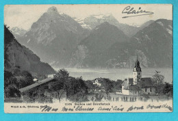 * Sisikon (Uri - Schweiz - La Suisse) * (Wehrli A.G. Kilchberg, Nr 11574) Urirothstock, église, Kirche, Panorama, étang - Sisikon