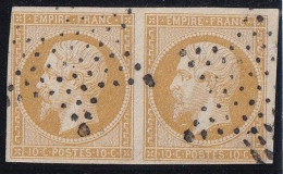France N°13 - Paire Oblitéré étoile - TB - 1853-1860 Napoléon III.