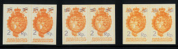 P2063 - LIECHTENSTEIN MICHEL NR. 44, 3 DIFFERENT OVERPRINT SHADES IN PAIR. MNH - Autres & Non Classés