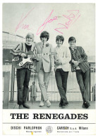 P2069 - AUTOGRAFI, THE RENEGADES 1960/70, FOTO CARTOLINA AUTOGRAFA DA 3 DEI SUOI 4 COMPONENTI - Chanteurs & Musiciens