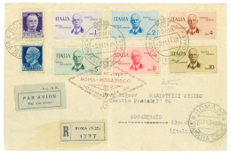 P2068 - ITALIA REGNO. 1934 BUSTA VIAGGIATA NEL VOLO SPECIALE ROMA MOGADISCIO, CON LA SERIE COMPLETA SASS.83/88. - Marcophilia (AirAirplanes)