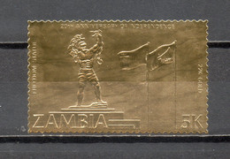 ZAMBIE  N° 329   NEUF SANS CHARNIERE   COTE 3.00€    STADE DRAPEAU  TIMBRE OR - Zambia (1965-...)