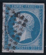 France N°14Ae - Bleu Sur Lilas - Oblitéré - TB - 1853-1860 Napoleone III