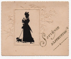 Femmes Aux Bouledogues. Carte Souvenir D'affection - Silhouettes