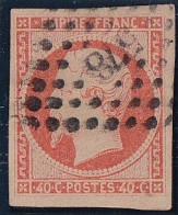 France N°16b - Orange Sur Paille - Oblitéré - TB - 1853-1860 Napoléon III.