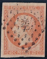 France N°16b - Orange Sur Paille - Oblitéré - TB - 1853-1860 Napoléon III.