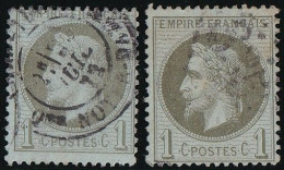 France N°25/25a - Les 2 Nuances - Oblitéré - TB - 1863-1870 Napoléon III Lauré