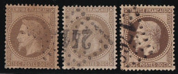 France N°30/30a/30b - Les 3 Nuances - TB - 1863-1870 Napoleon III With Laurels