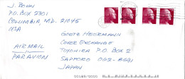 L71687 - USA - 2001 - 4@20¢ Franklin A LpBf BALTIMORE, MD -> TOYOHIRA (Japan), M "Nachtraeglich Entwertet"-Stpl - Storia Postale