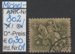 1953 - PORTUGAL - FM/DM "Ritter Zu Pferd" 2,50 E Dkl'olivgrün - O Gestempelt - S.Scan  (port 802o 01-07) - Gebraucht