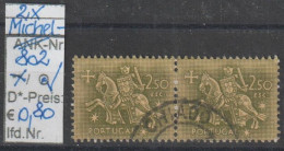 1953 - PORTUGAL - FM/DM "Ritter Zu Pferd" 2,50 E Dkl'olivgrün - 2x O Gestempelt - S.Scan  (port 802o X2) - Used Stamps