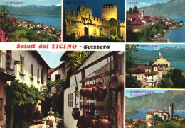 TICINO, MULTIPLE VIEWS, LOCARNO, GERRA, ORSELINA, ARCHITECTURE, POTS, CASTLE, MOUNTAIN, SWITZERLAND - Cugnasco-Gerra