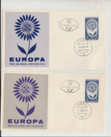 1964 N.2 BUSTE EUROPA CEPT PREMIER JOUR D'EMISSION FIRST DAY COVER ERSTTAGSBRIEF 1°GIORNO EMISSIONE REPUBLIK OSTERREICH - 1964