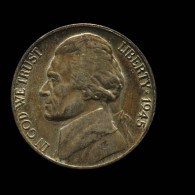 Etats-Unis / USA, Jefferson, 5 Cents, 1945, P - Philadelphia, Billon, SUP (AU), KM#192a - 1938-…: Jefferson