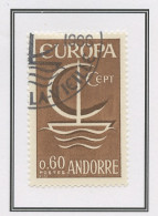 Europa CEPT 1966 Andorre Français - Andorra Y&T N°178 - Michel N°198 (o) - 60c EUROPA - 1966