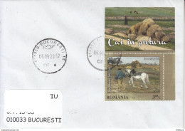 ROMANIA : HORSE PAINTING Cover Circulated In Romania, For My Address #1063865764 - Registered Shipping! - Covers & Documents