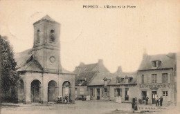 Poiseux * L'église Et La Place Du Village * Aubergiste GAUTHERON - Autres & Non Classés