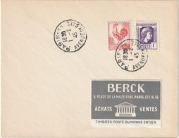 Coq D'Alger N° 633 + 637(Y&T) Sur Lettre Ayant Voyagée. Collection BERCK. - 1944 Gallo E Marianna Di Algeri