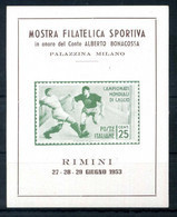 ERINNOFILIA / Mostra Filatelica Sportiva 1953, Rimini, Campionato Mondiale Di Calcio, Football - Erinnophilie