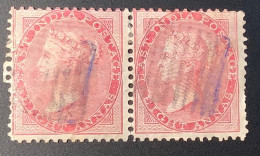 India 1865 SG 65 = 190£++ 8a Carmine Pair With Rare Variety Shifted Elefant Wmk F-VF With Scarce Pmk (Queen Victoria - 1858-79 Compagnie Des Indes & Gouvernement De La Reine