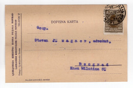 1929. KINGDOM OF YUGOSLAVIA,SERBIA,NOVI SAD,LJUBLJANA CREDIT BANK CORRESPONDENCE CARD TO BELGRADE - Yougoslavie