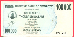 100 000 Dollars Neuf 3 Euros - Zimbabwe