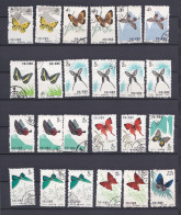 Chine 1963 Papillons - Butterflies, 24 Timbres, Scan Recto Verso - Oblitérés