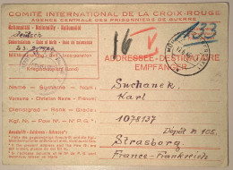 1946 POW/KGF ROTKREUZ PORTOFREIHEIT: MÜHLDORF AM INN OBERBAYERN>Strasbourg France (WW2 Croix Rouge Prisonnier De Guerre - Storia Postale
