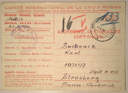 1946 POW/KGF ROTKREUZ PORTOFREIHEIT: MÜHLDORF AM INN OBERBAYERN>Strasbourg France (WW2 Croix Rouge Prisonnier De Guerre - Lettres & Documents