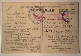 1941 Italian POW In Egypt + GB Army Censored, Censura Roma, Croix Rouge Genève Prisonnier De Guerre (WW2 War Italia - Marcophilia