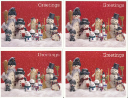 USA FDC Houghton Mi. 28-10-2002 Set Of 4 SNOWMEN Postal Stationery Cards See Scans - 2001-2010