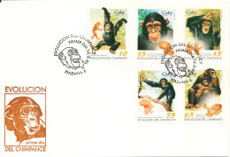 Cuba FDC 15-5-1998 CHIMPANCE Complete Set Of 5 With Cachet - FDC