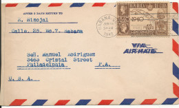 Cuba Censored (4479) Air Mail Cover Sent To USA Habana 24-6-1942 MAP On The Stamp - Airmail