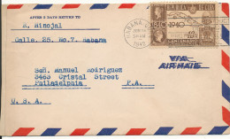 Cuba Censored (4479) Air Mail Cover Sent To USA Habana 24-6-1942 MAP On The Stamp - Aéreo