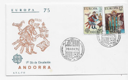 3827  FDC  Andorra La Vieja  1975, CEPT, Tema Europa - Cartas & Documentos