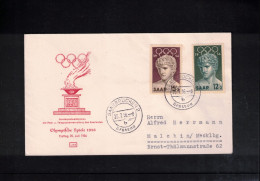 Saar 1956 Olympic Games Melbourne FDC - Ete 1956: Melbourne