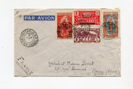 !!! AEF, LETTRE PAR AVION DE BRAZZAVILLE DE 1936 POUR REIMS - Cartas & Documentos